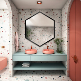 Шестиугольное зеркало в раме Гексагон 7 