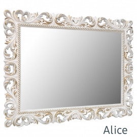 Зеркало настенное в раме  Alice Белое с золотом 
